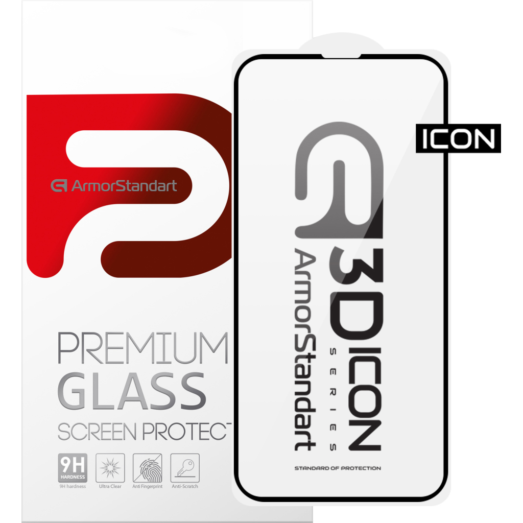 Скло захисне Armorstandart Icon 3D Apple iPhone 14 Black (ARM61971) - зображення 1