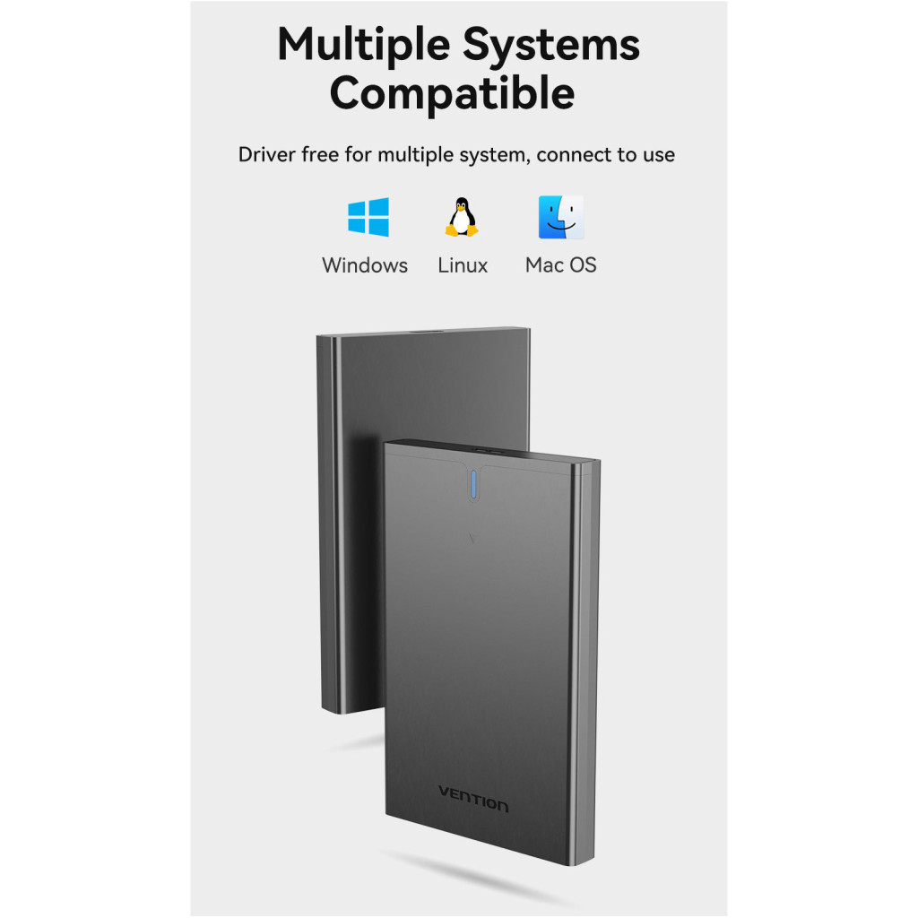 Кишеня зовнішня Vention 2.5" HDD/SSD USB 3.0 Micro-B Black (KPAB0) - зображення 8
