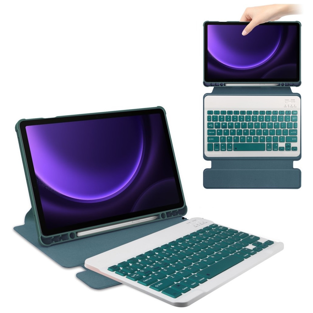 Чохол до планшета BeCover Keyboard 360° Rotatable Samsung Tab S9 (SM-X710/SM-X716)/S9 FE (SM-X510/SM-X516B) 11.0" Dark Gre (710428) - зображення 4