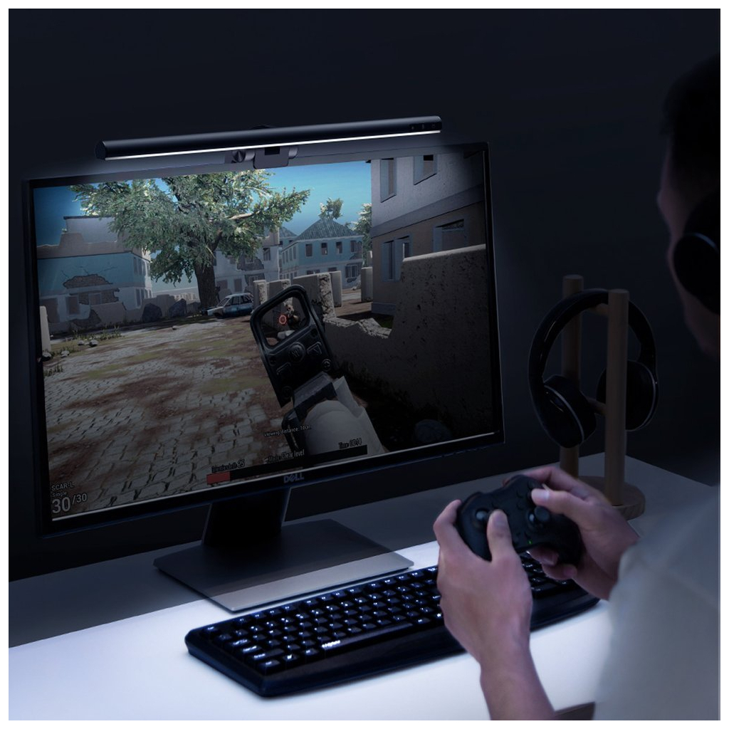 Настільна лампа Baseus на монітор i-wok Series USB Asymmetric Light Source Screen Hanging Light (Youth) Black (DGIWK-B01) - зображення 9