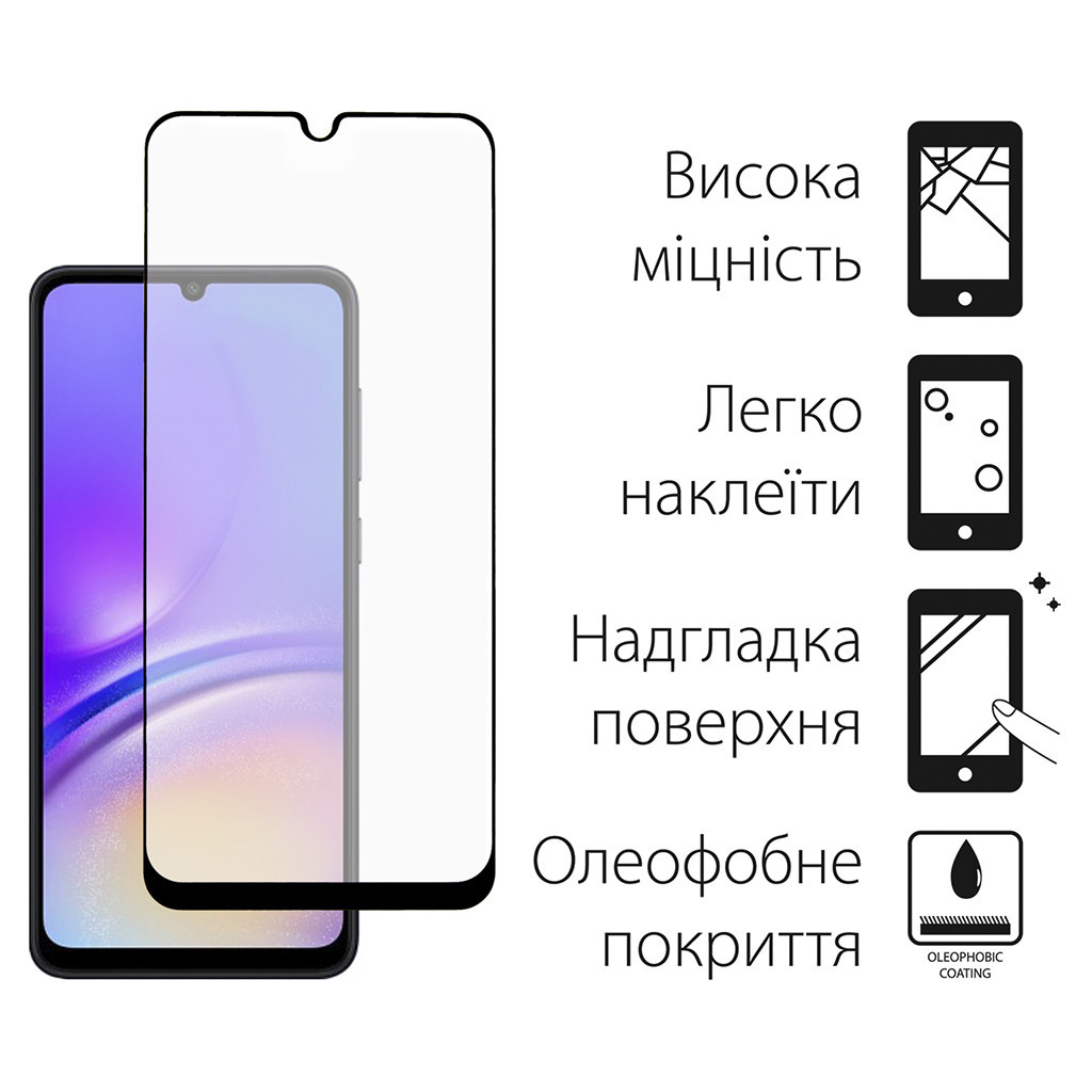 Скло захисне Dengos Samsung Galaxy A05 (black) (TGFG-330) - зображення 2