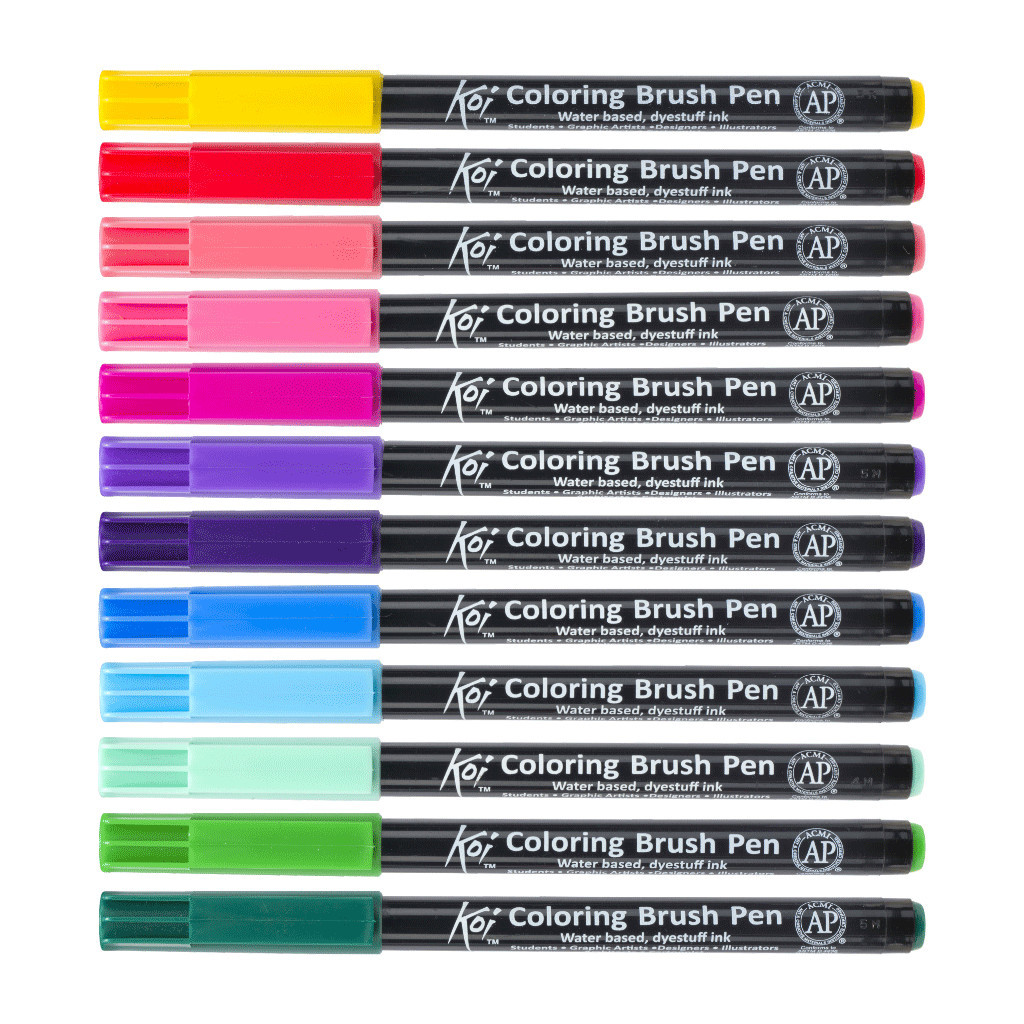 Художній маркер KOI Маркер-пензель акварельний Чорний, 49 (084511393370) - зображення 2