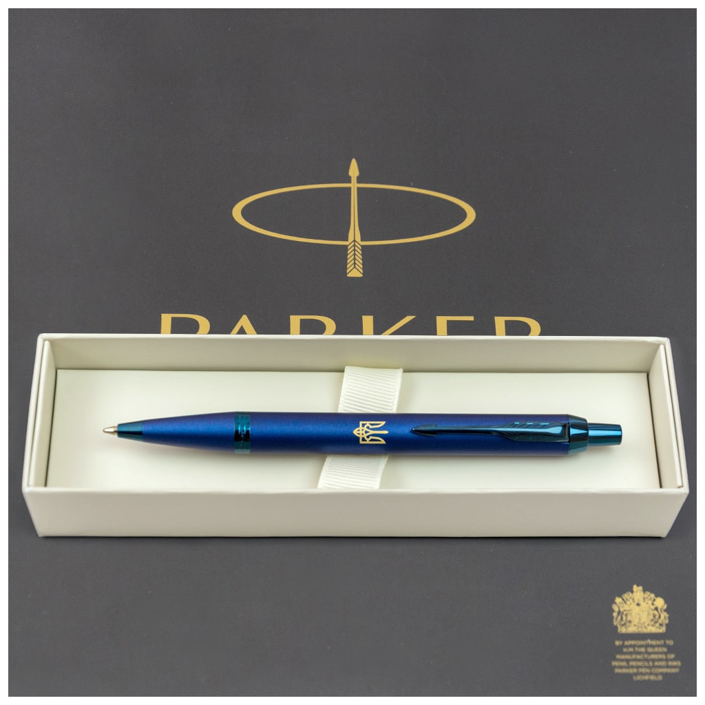 Ручка кулькова Parker IM 17 Professionals UKRAINE Monochrome Blue BP Трезубец (28132_T001y) - зображення 4