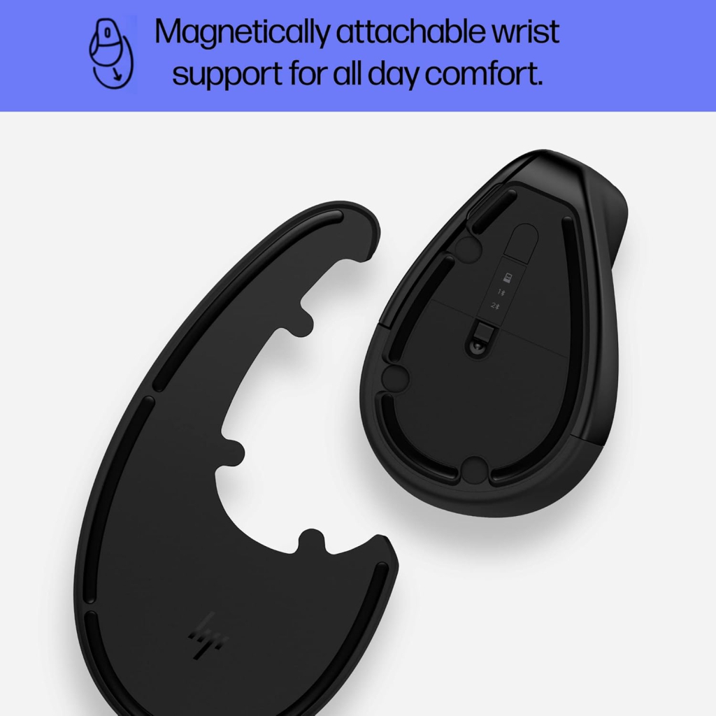 Мишка HP 920 Ergonomic Vertical Wireless/Bluetooth Black (6H1A4AA) - зображення 4