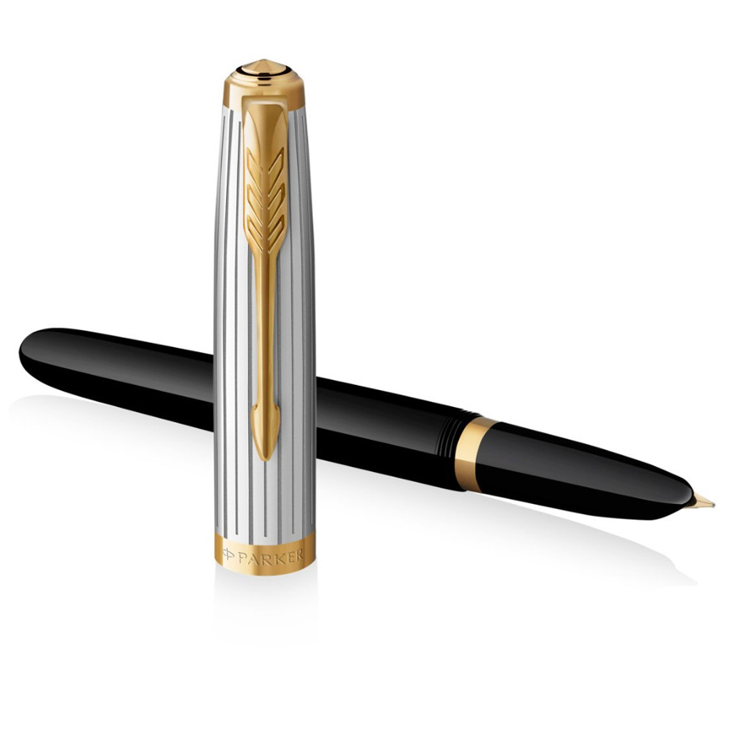 Ручка пір'яна Parker PARKER 51 Premium Black GT  FP F (56 111) - изображение 3