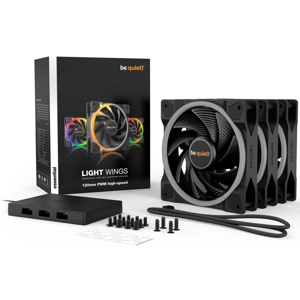 Кулер до корпусу Be quiet! Light Wings 120mm PWM high-speed 3 pcs (BL077) - зображення 6