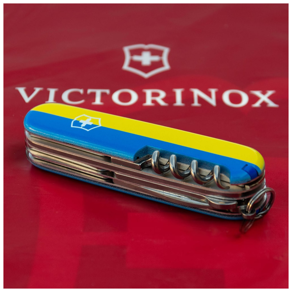 Ніж Victorinox Huntsman Ukraine 91 мм Герб на прапорі горизонтальний (1.3713.3_T3040p) - зображення 4