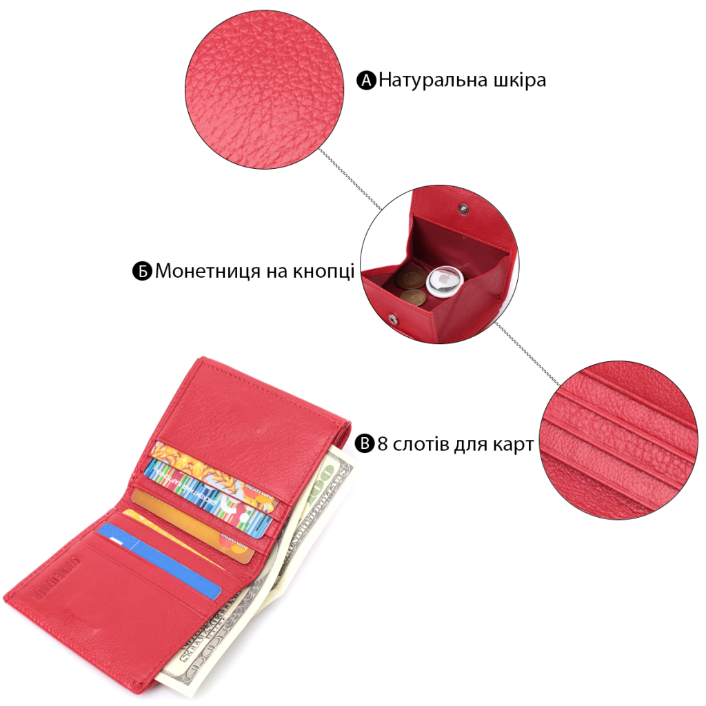 Гаманець ST Leather З натуральної шкіри Червоний (22710) - зображення 4