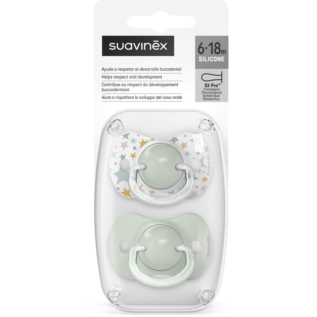 Пустушка Suavinex Dreams фізіологічна 2 шт, 6-18 місяців, зелена (308275) - зображення 5