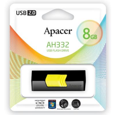 USB флеш накопичувач Apacer 8GB AH332 Yellow RP USB 2.0 (AP8GAH332B-1) - зображення 7