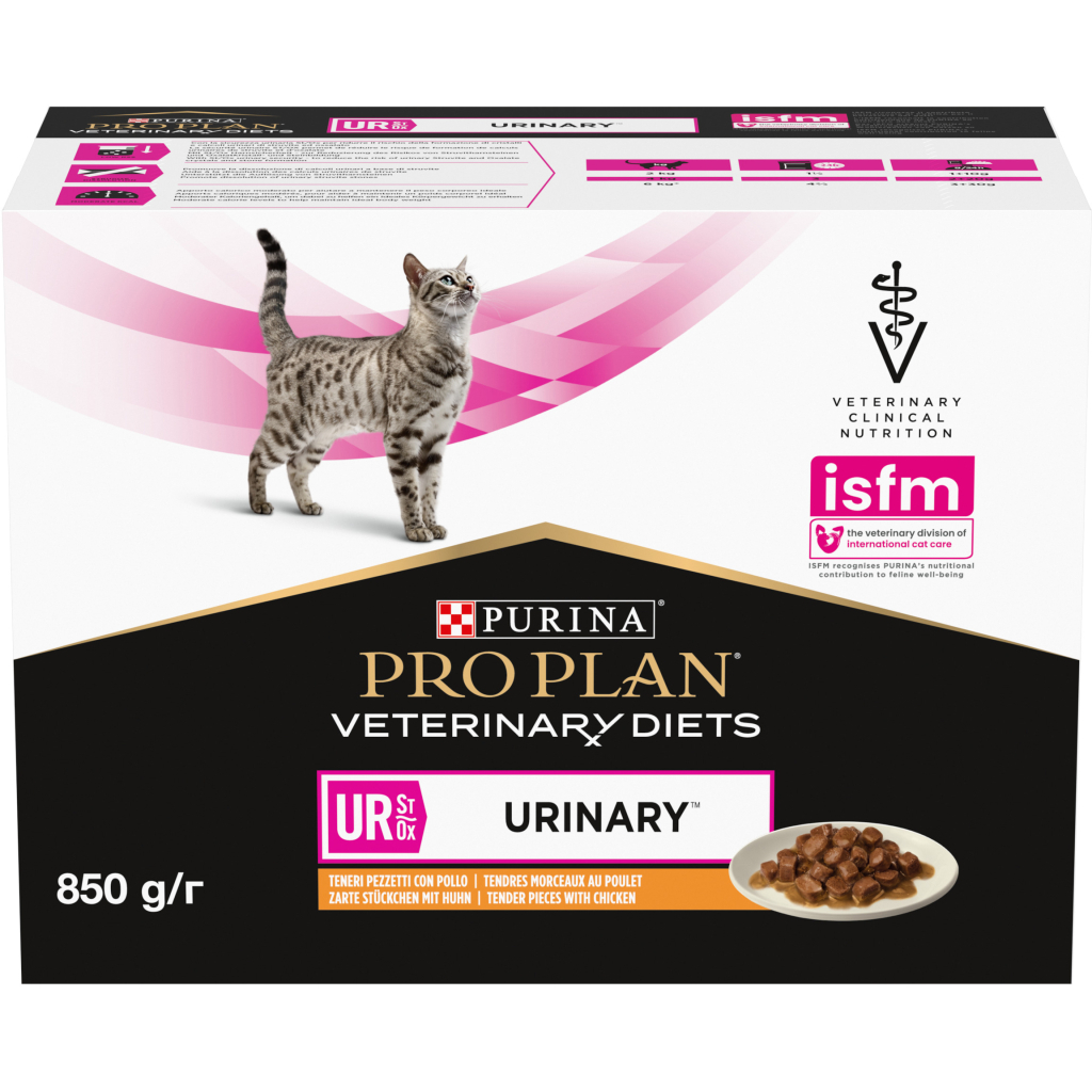 Вологий корм для кішок Purina Pro Plan Veterinary Diets UR ST/OX Urinary З куркою 10 x 85 г (8445290093592) - зображення 3