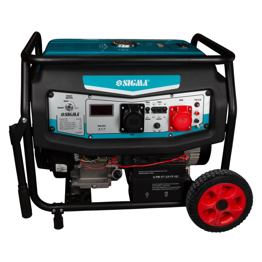 Генератор Sigma 220V/380V 3ф 8.5/9.0kW электрозапуск (5710511) - зображення 1