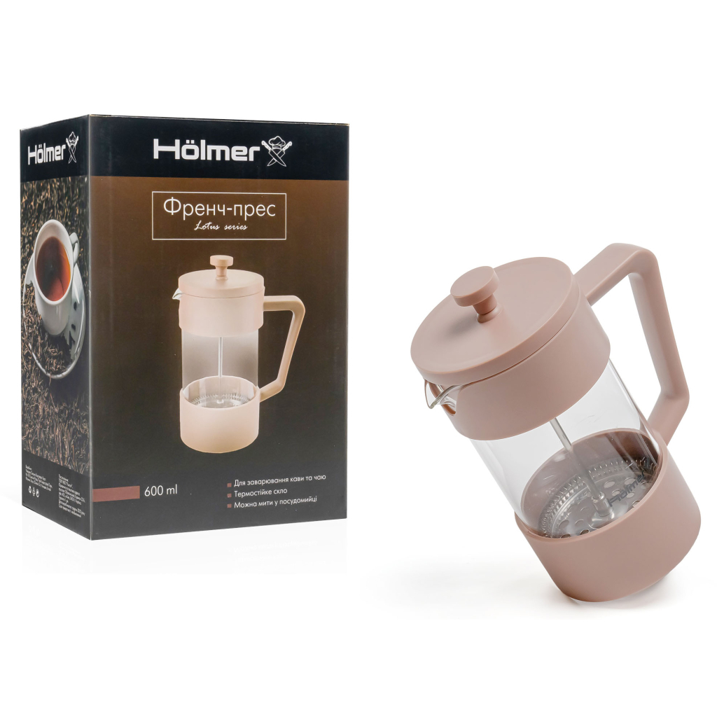 Френч-прес Hölmer Lotus Бежевий 600 мл (FP-00600-PBE Lotus) - зображення 7