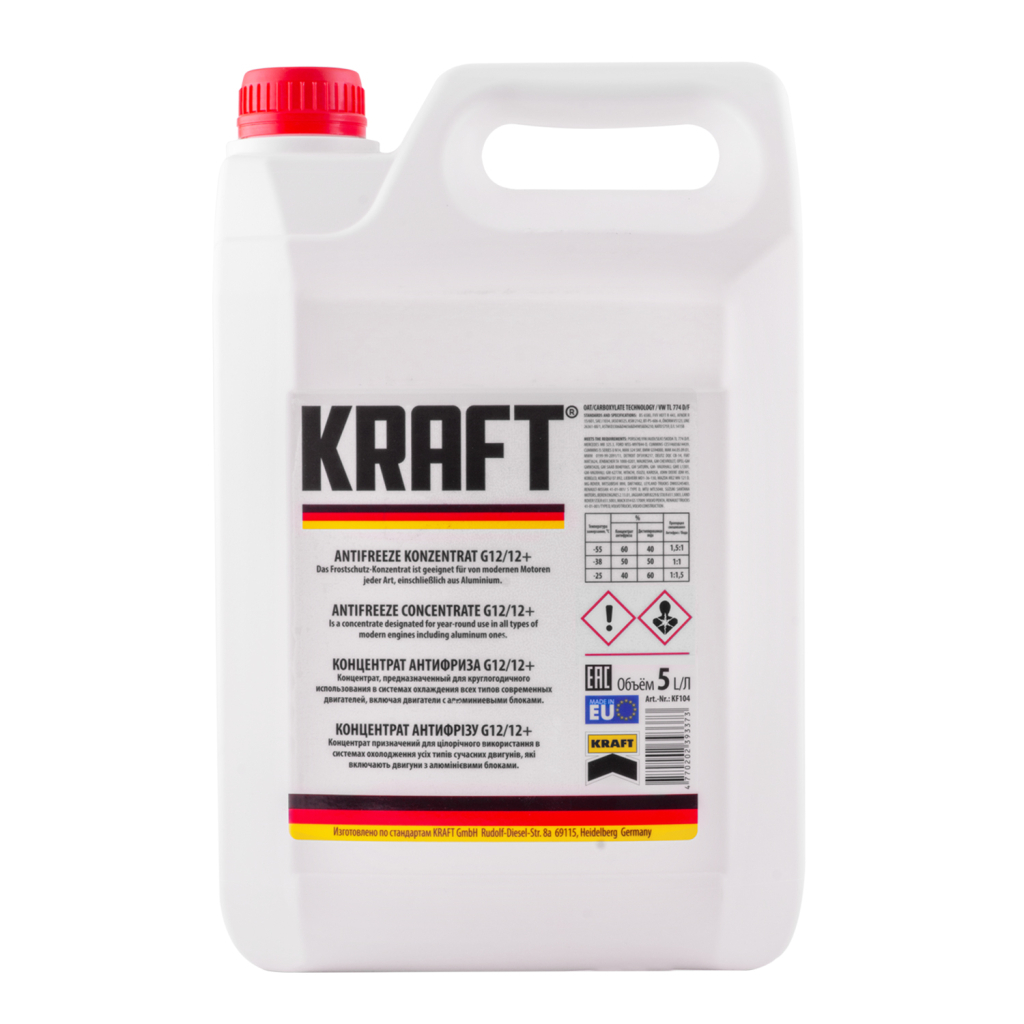 Антифриз KRAFT G12/G12+ (червоний) 5л (KF104) - зображення 1
