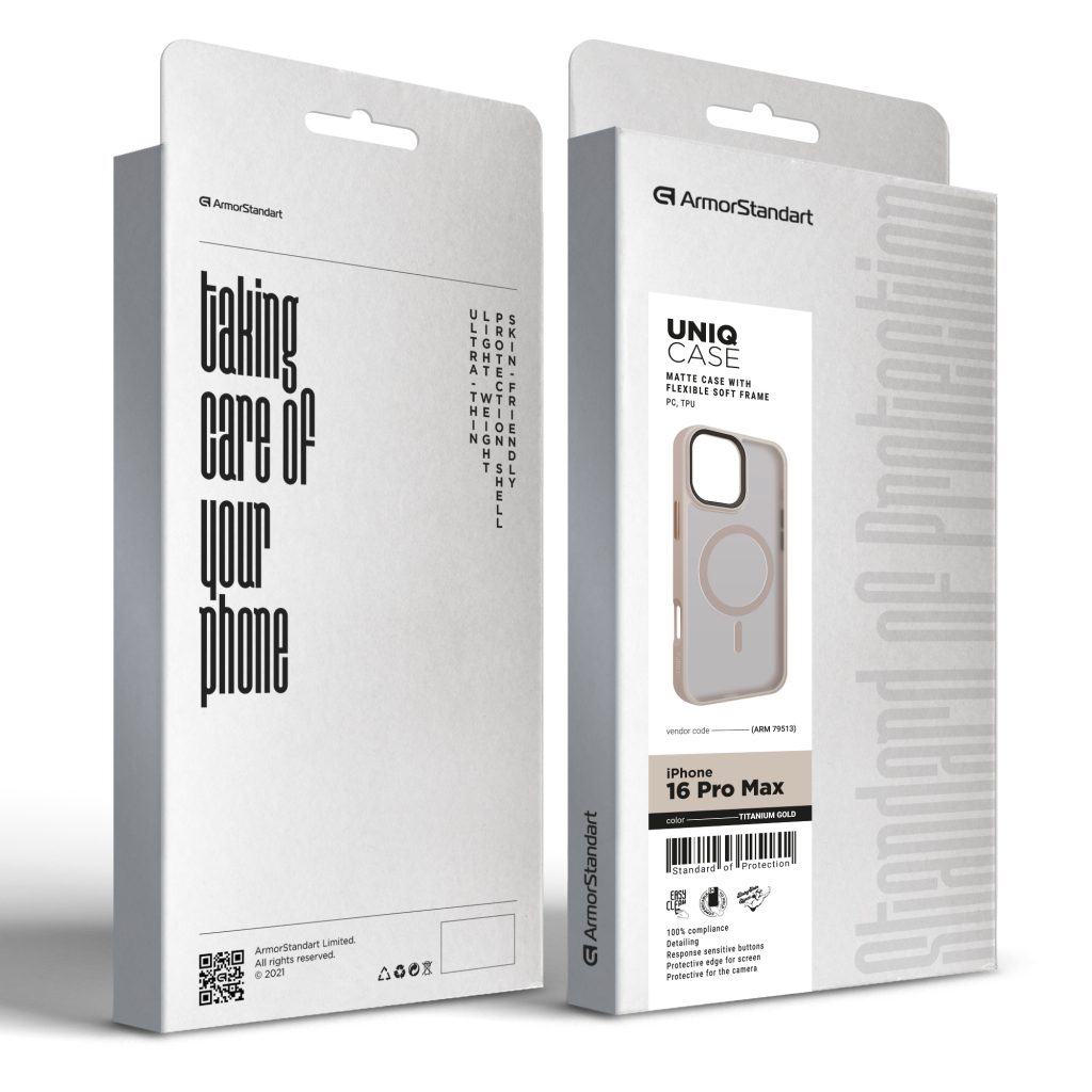 Чохол до мобільного телефона Armorstandart Uniq MagSafe Apple iPhone 16 Pro Max Titanium Gold (ARM79513) - зображення 2