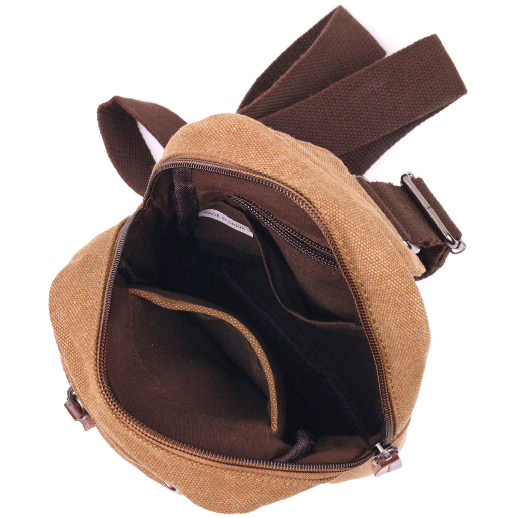 Сумка Vintage Чоловіча через плече текстильна Коричнева (21230) - зображення 4