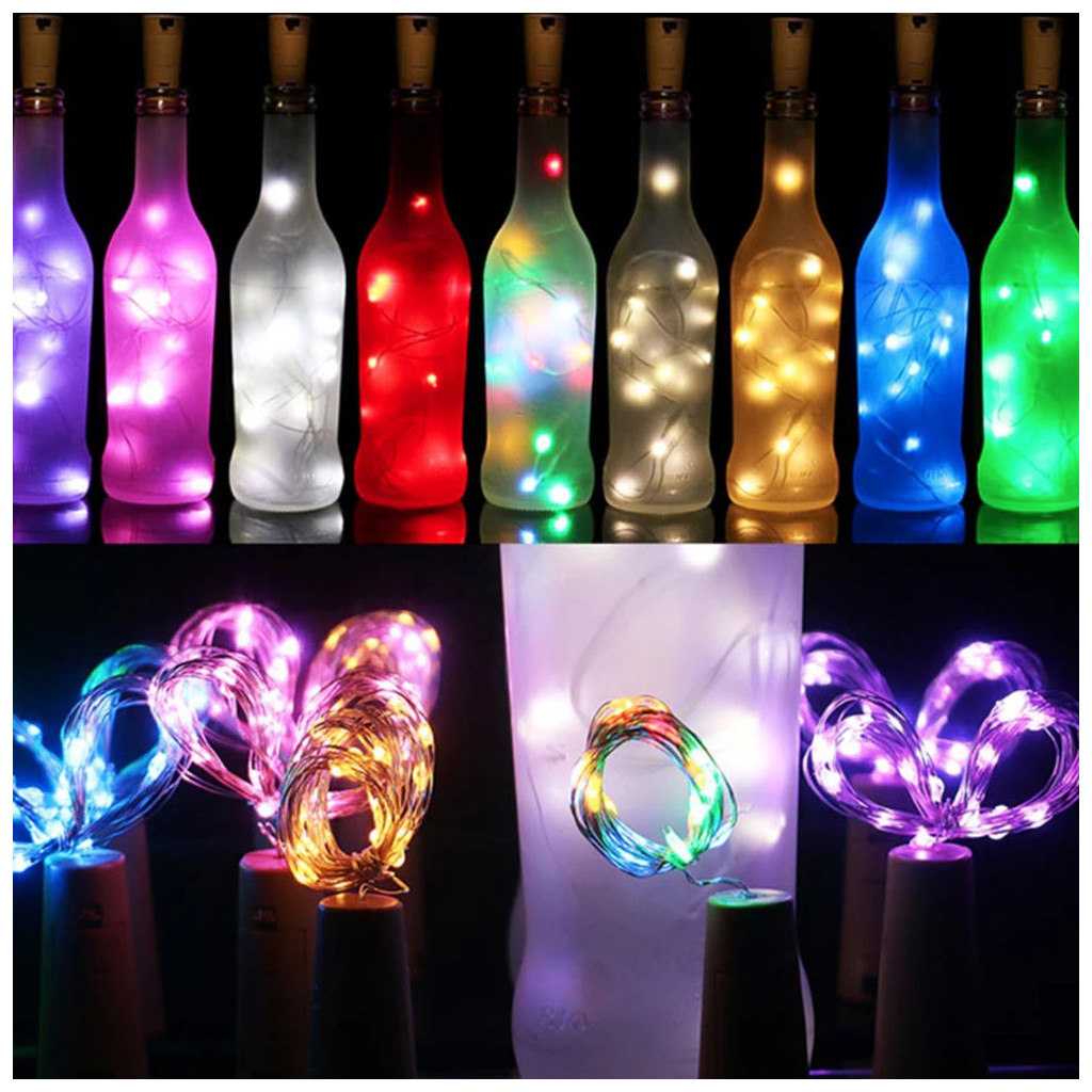 Гірлянда ColorWay пробка для пляшки на батарейках LED 20/2М (5шт/уп) кольорова (CW-GC-20L2BMC) - зображення 9