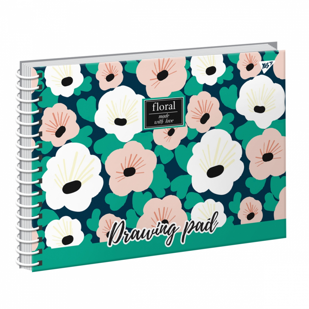 Альбом для малювання Yes А4 Floral explosion на спіралі, 20 аркушів (130477) - зображення 1
