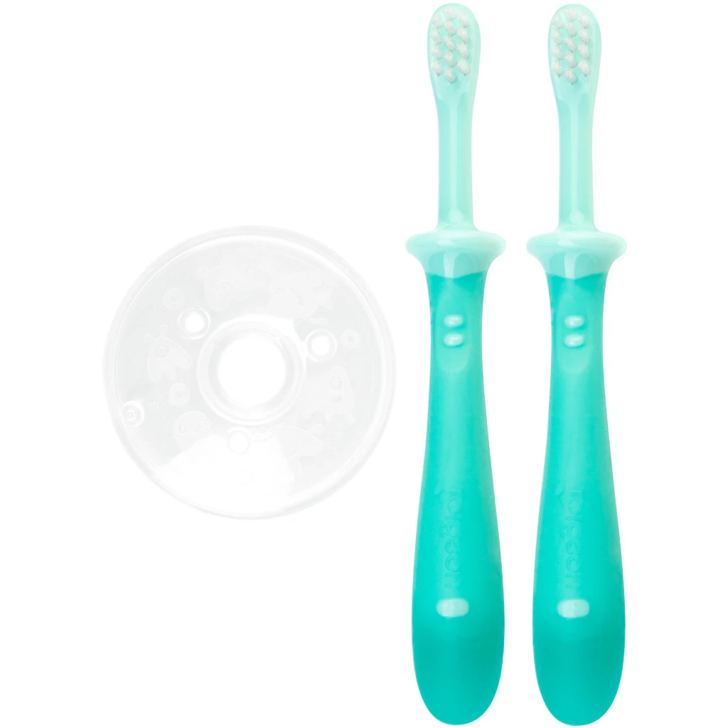 Дитяча зубна щітка Pigeon Крок 3, Зелений, 12+ міс., 2 шт (1021094) - изображение 1
