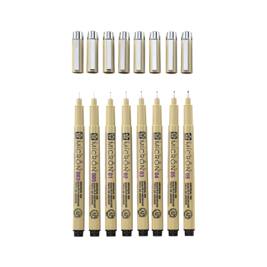 Лайнер Sakura Набір Pigma Micron 8 шт, Чорний (8712079459536) - зображення 3