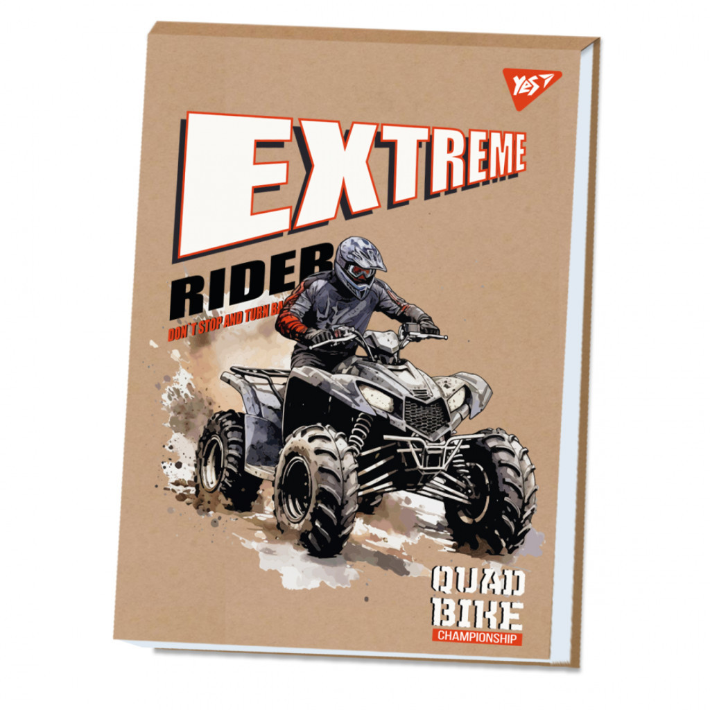 Альбом для малювання Yes А4 20 аркушів клеєний білила "Extreme rider" крафт (130576) - зображення 1