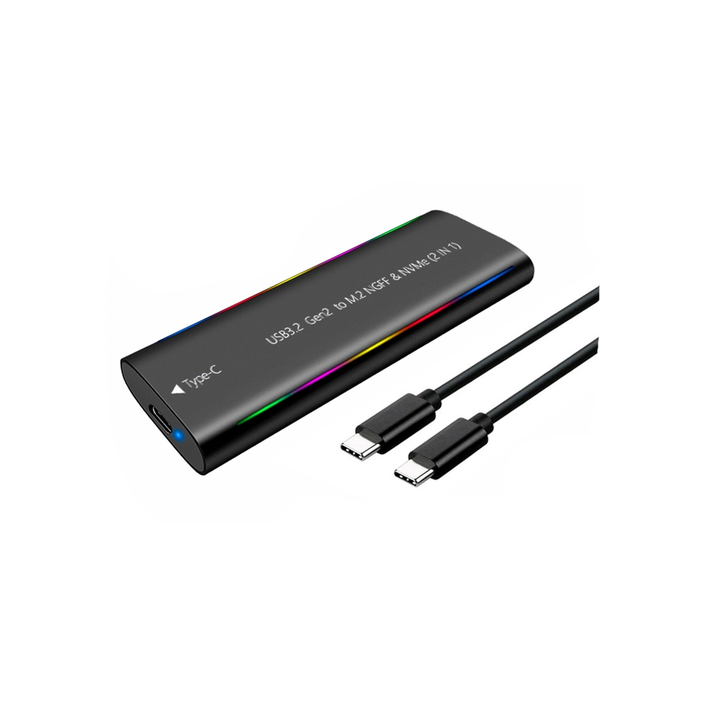 Кишеня зовнішня Dynamode M.2 SSD NVMe/SATA combo USB3.2 GEN2 Type-C aluminium black (DM-CAD-SSD10) - зображення 1