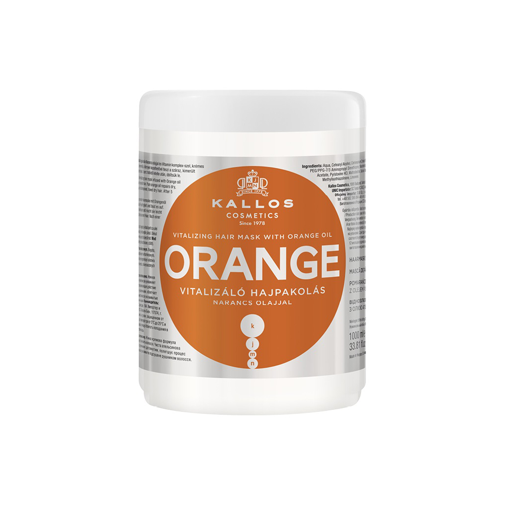 Маска для волосся Kallos Cosmetics Orange Зміцнювальна з олією апельсина 1000 мл (5998889516970) - зображення 1