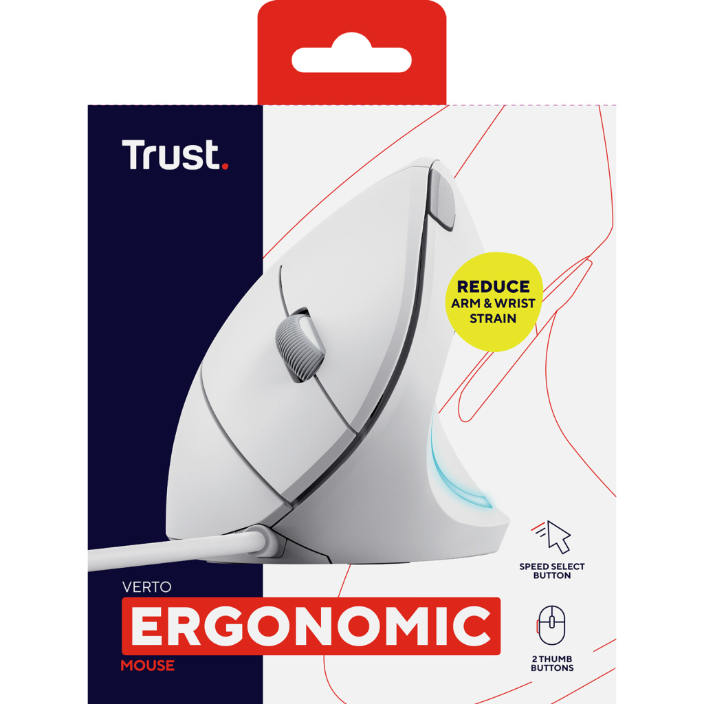 Мишка Trust Verto Ergonomic USB White (25133) - зображення 7