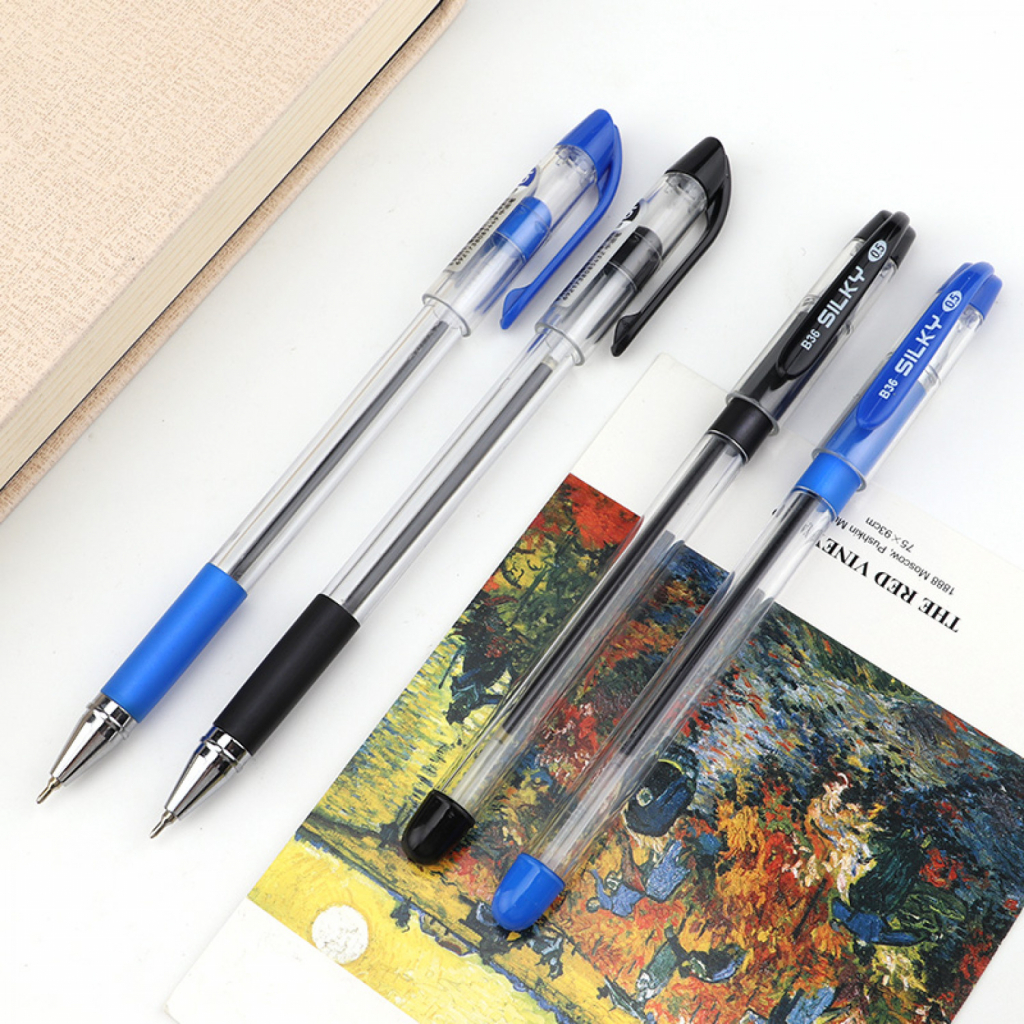 Ручка масляна Baoke 0.5 мм, з грипом синя Silky (PEN-BAO-B36-BL) - изображение 4