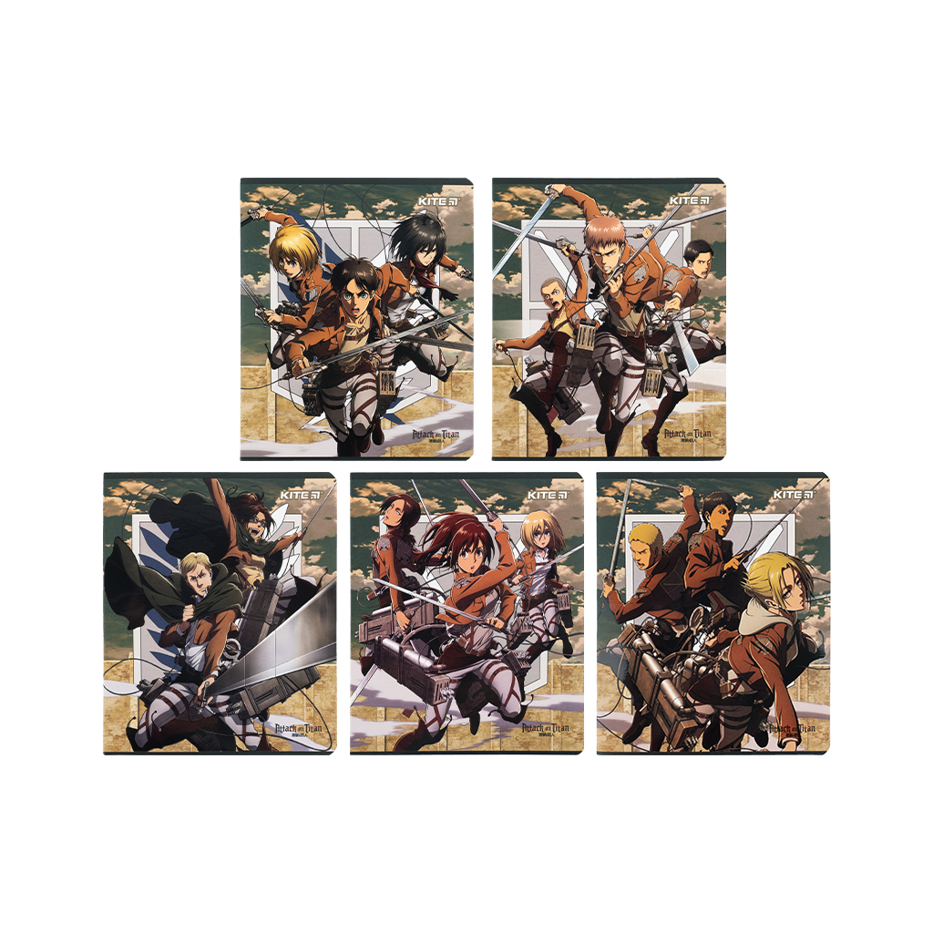 Зошит Kite Attack on Titan, 24 аркуші, клітинка (AT24-238) - зображення 1