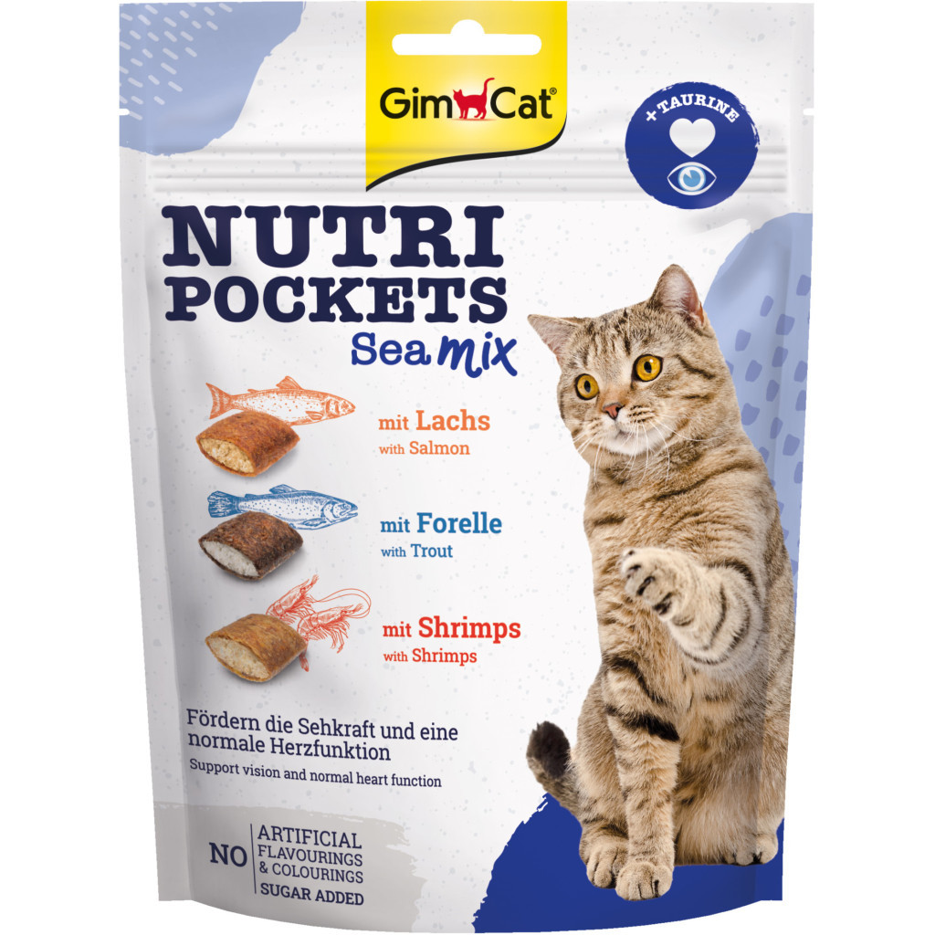 Ласощі для котів GimCat Nutri Pockets Морський мікс 150 г (4002064419176) - зображення 1