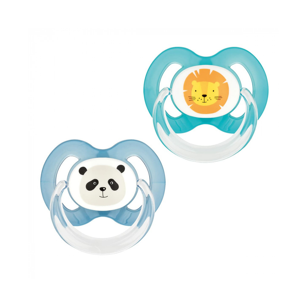 Пустушка Baby-Nova Wild Animals 6-18 міс. блакитна/синя 2 шт (3962319) - зображення 1