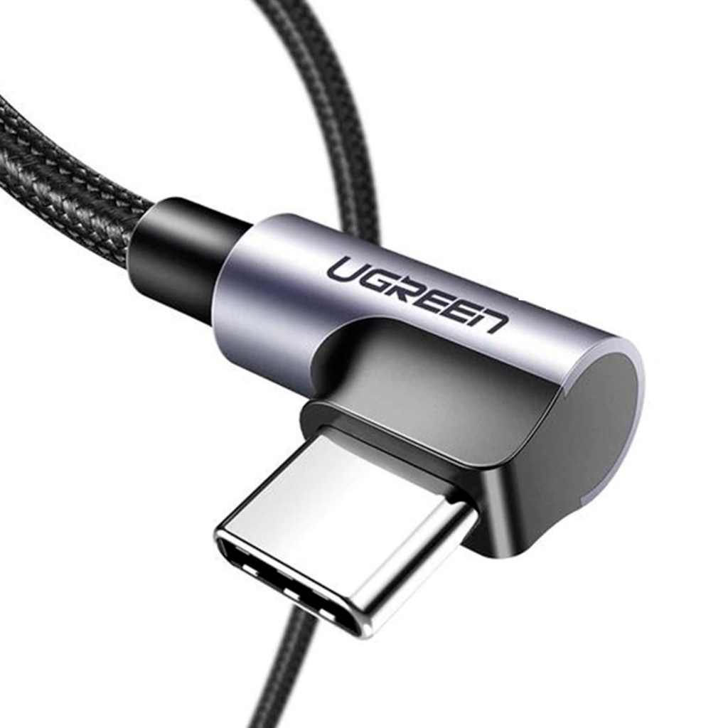 Дата кабель USB 2.0 AM to USB-C 3.0m 3A 90° corner US176 black Ugreen (70875) - зображення 5
