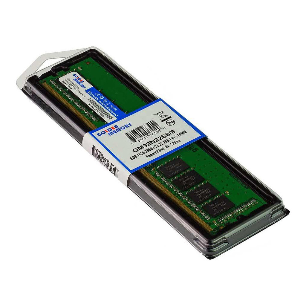 Модуль пам'яті для комп'ютера DDR4 8GB 3200 MHz Golden Memory (GM32N22S8/8) - зображення 2