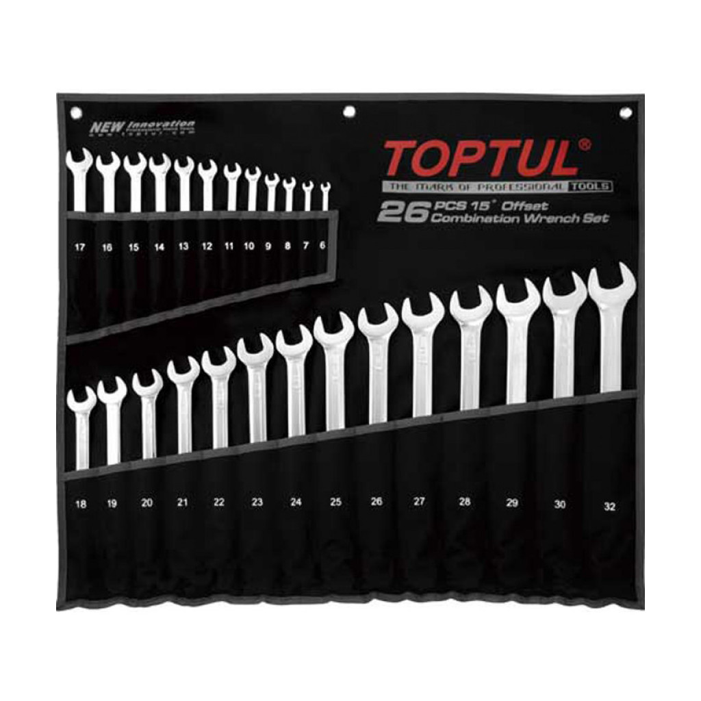 Ключ Toptul набір комбінованих 26 шт 6-32 мм подовжених (GPAA2602) - зображення 1
