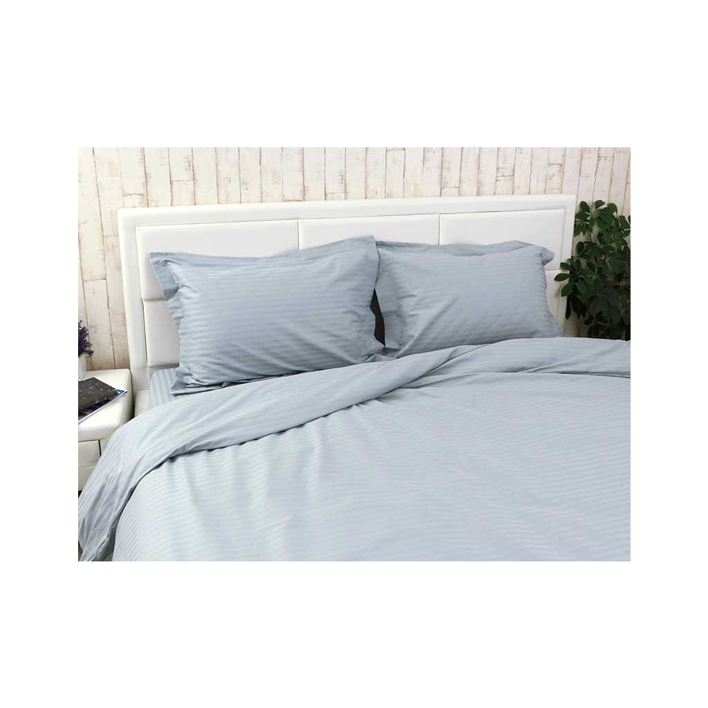 Постільна білизна Руно Сатин-страйп євро (845.50ДУ_Французький сірий) - зображення 3