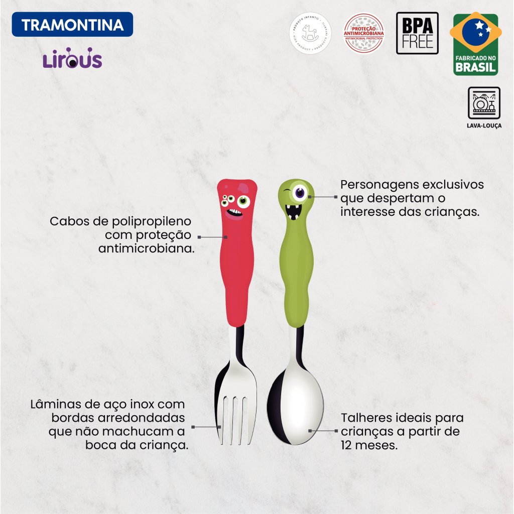 Набір столових приборів Tramontina Baby Lirous 2 предмети (23797/909) - зображення 2