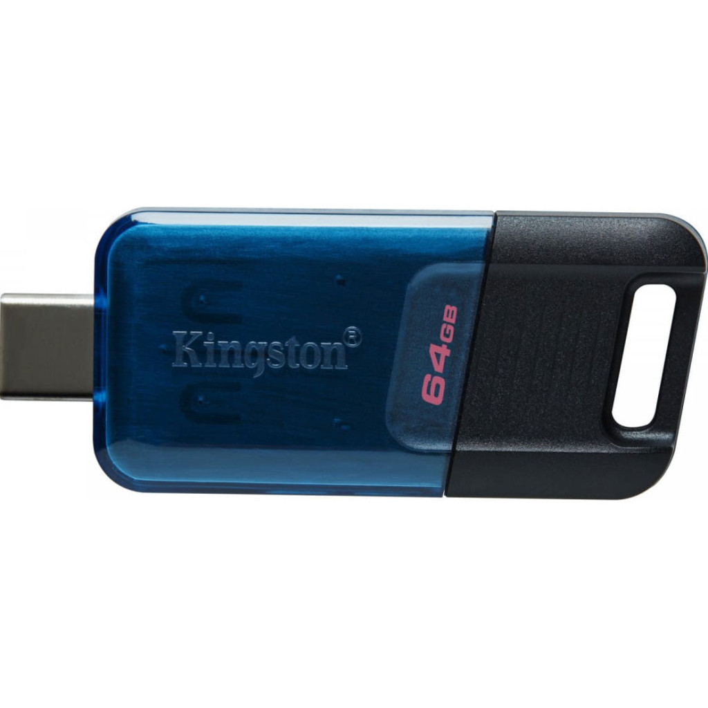 USB флеш накопичувач Kingston 64GB DataTraveler 80 M USB-C 3.2 Blue/Black (DT80M/64GB) - зображення 3