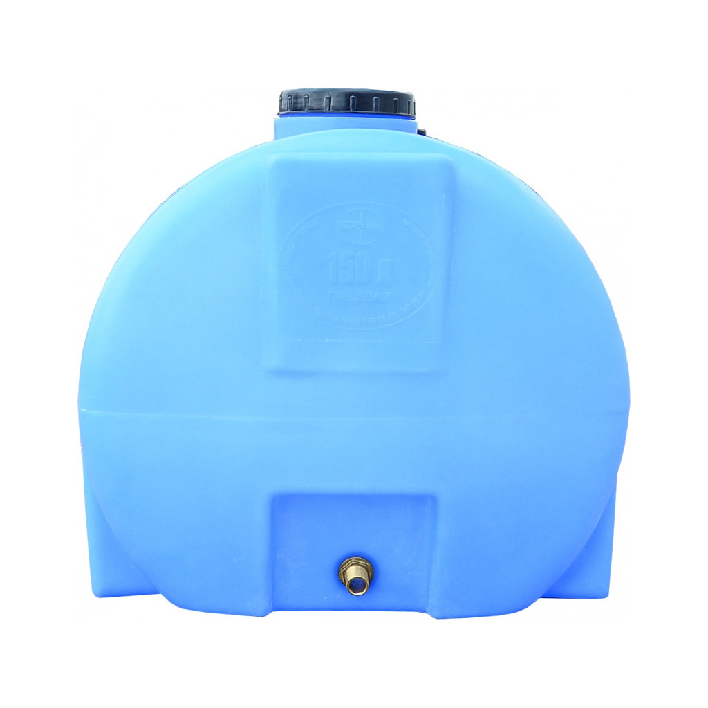 Ємність для води Пласт Бак горизонтальна харчова 300 л синя (12464) - изображение 2