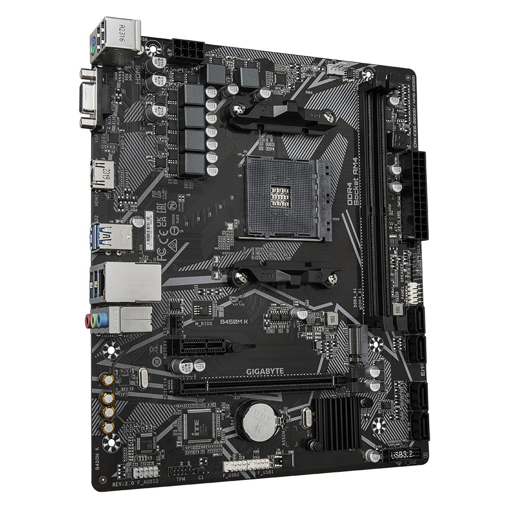 Материнська плата GIGABYTE B450M K - зображення 2