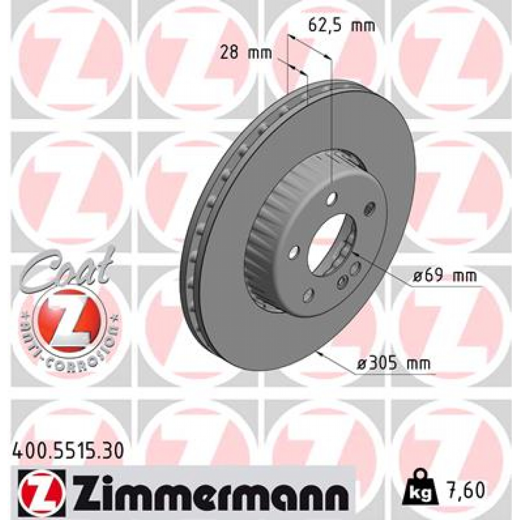 Гальмівний диск ZIMMERMANN 400.5515.30 - зображення 1