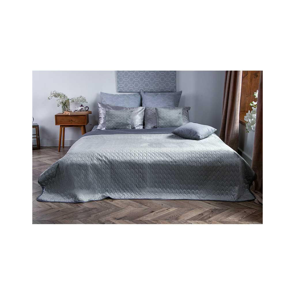 Покривало Руно двостороннє VeLour Сіре 180 х 220 см (340.55_Grey) - зображення 1