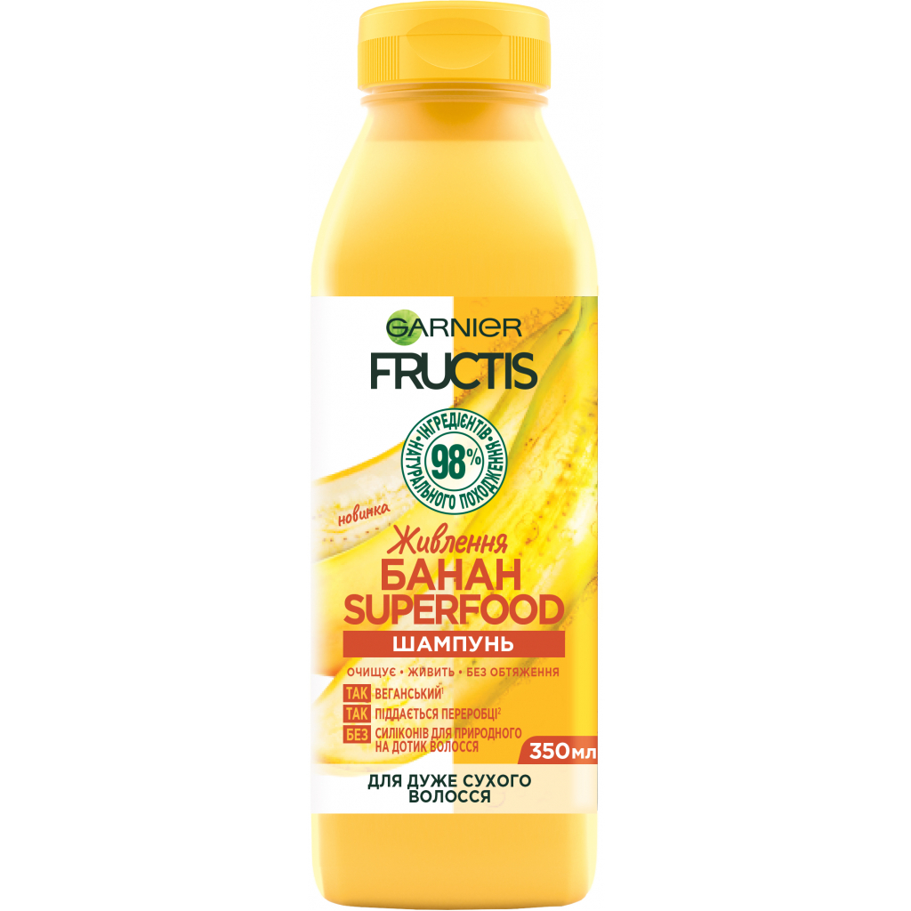 Шампунь Garnier Fructis Банан суперфуд живлення 350 мл (3600542290609) - зображення 1
