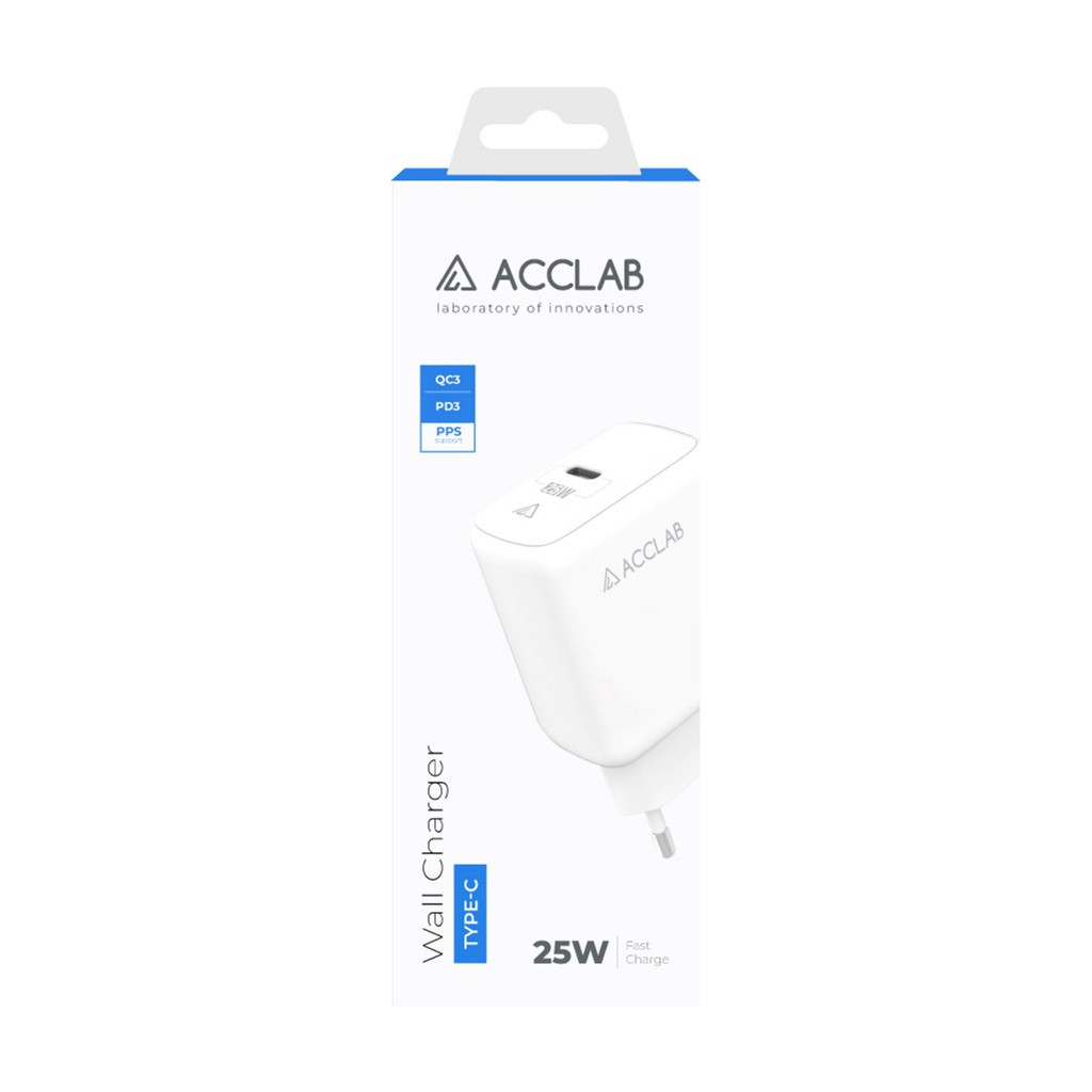 Зарядний пристрій ACCLAB AL-TC125 1хType-C 5В/3A/25W QC/PD3.0 (1283126538841) - зображення 2