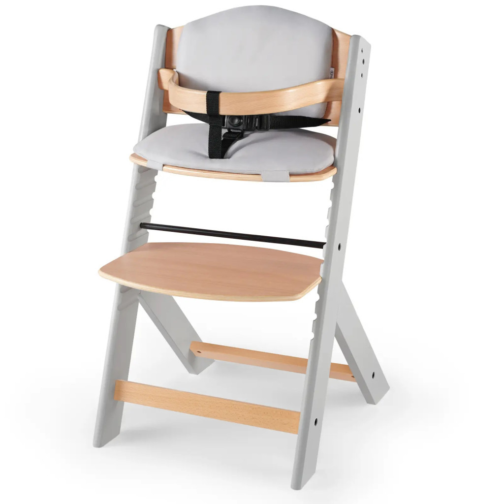 Стілець для годування Kinderkraft Enock Gray Wood з подушкою (5902533917259) - зображення 2