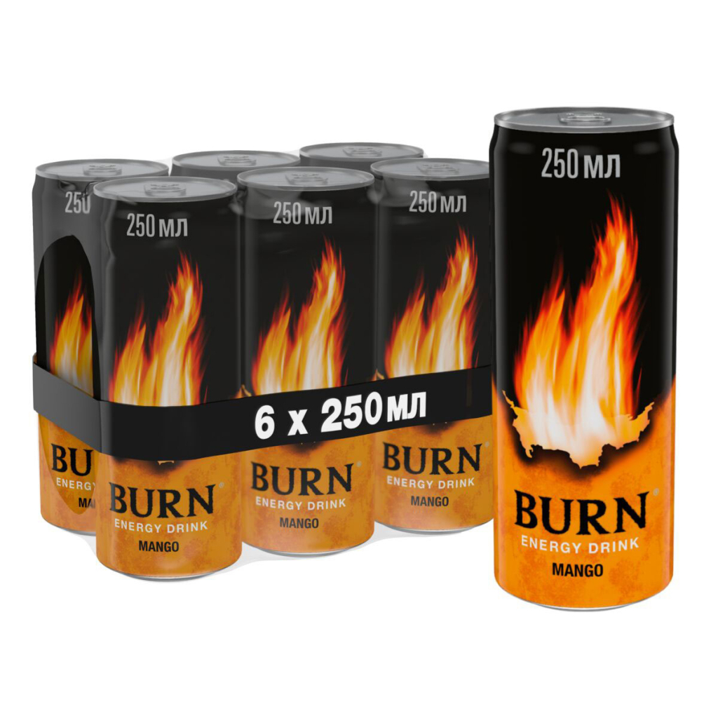Енергетичний напій Burn Манго Безалкогольний сильногазований 250 мл (5060466519602) - изображение 2