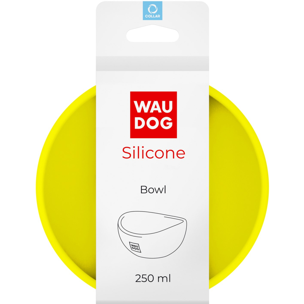 Посуд для котів WAUDOG Silicone Миска 250 мл жовта (50818) - зображення 1