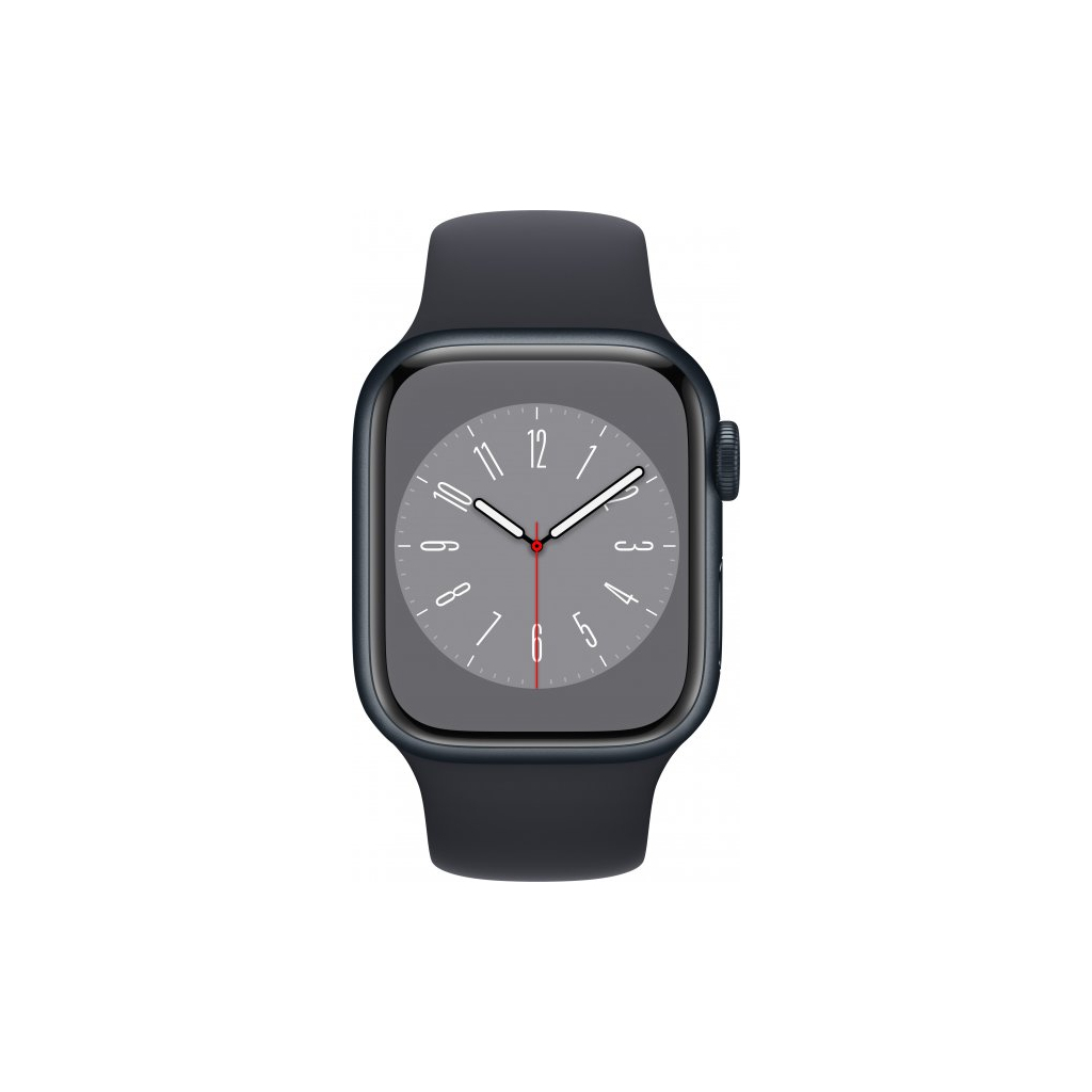 Смарт-годинник Apple Watch Series 8 GPS 41mm Midnight Aluminium Case with Midnight Sport Band - Regular (MNP53UL/A) - зображення 2