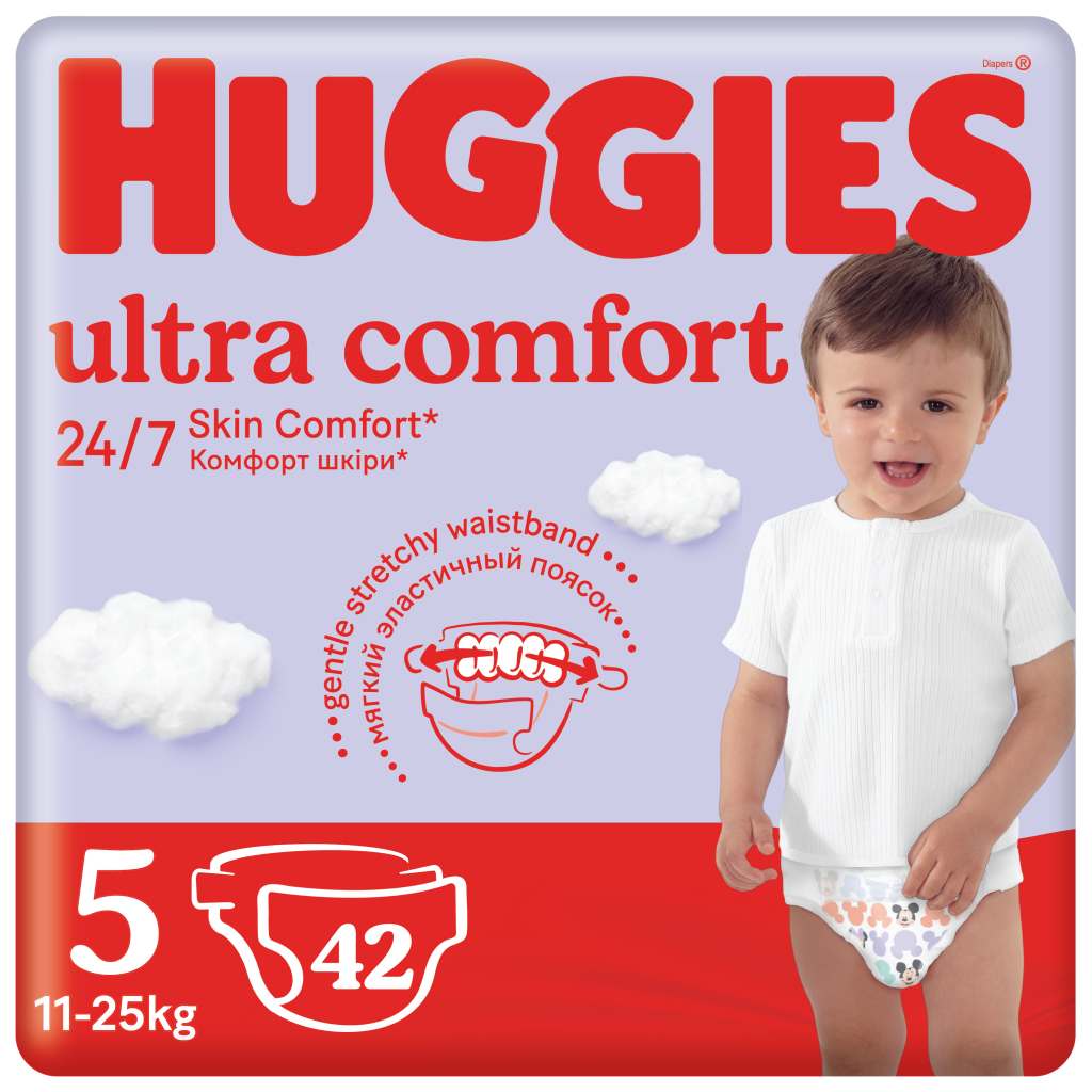 Підгузки Huggies Ultra Comfort 5 (12-22 кг) Jumbo 42 шт (5029053567884_5029053567594) - зображення 1
