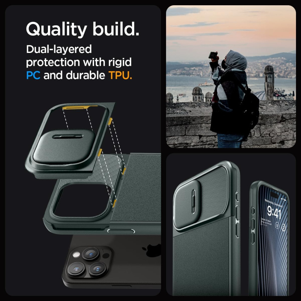 Чохол до мобільного телефона Spigen Apple iPhone 15 Pro Optik Armor MagFit Abyss Green (ACS06739) - изображение 8